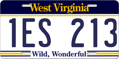 WV license plate 1ES213
