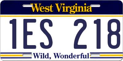 WV license plate 1ES218