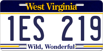 WV license plate 1ES219