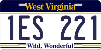 WV license plate 1ES221