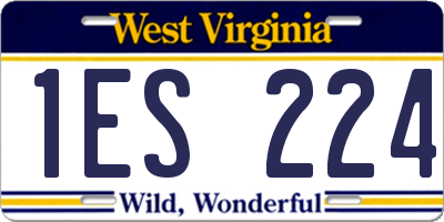 WV license plate 1ES224
