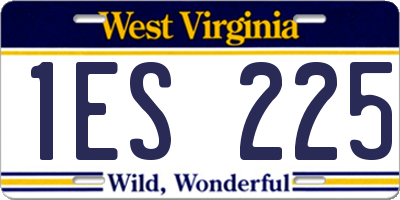 WV license plate 1ES225
