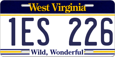 WV license plate 1ES226