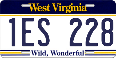 WV license plate 1ES228