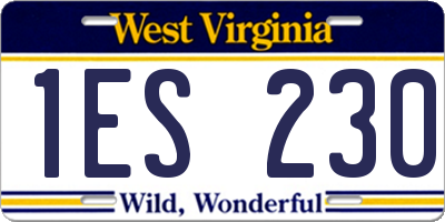 WV license plate 1ES230