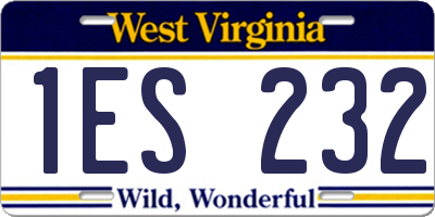 WV license plate 1ES232