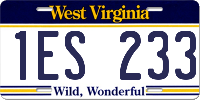 WV license plate 1ES233