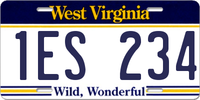 WV license plate 1ES234