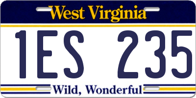 WV license plate 1ES235