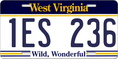 WV license plate 1ES236