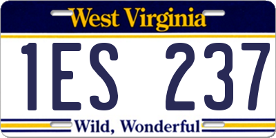 WV license plate 1ES237