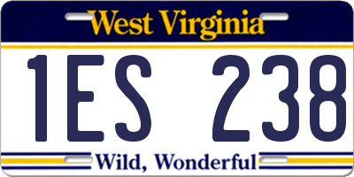 WV license plate 1ES238