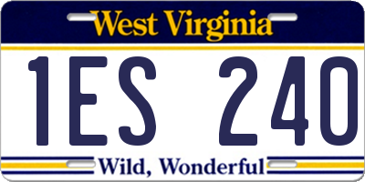 WV license plate 1ES240