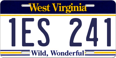 WV license plate 1ES241