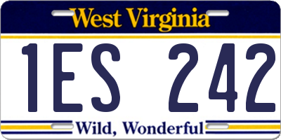 WV license plate 1ES242