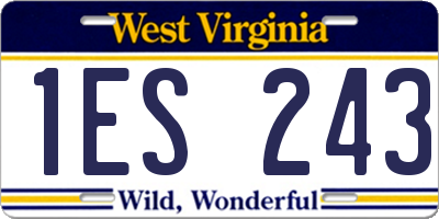 WV license plate 1ES243