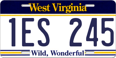 WV license plate 1ES245