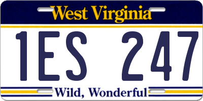 WV license plate 1ES247