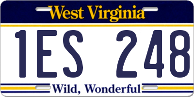 WV license plate 1ES248