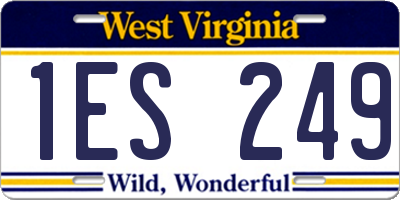 WV license plate 1ES249