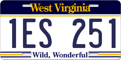 WV license plate 1ES251