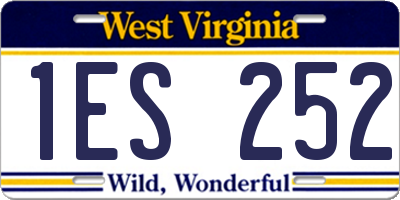 WV license plate 1ES252