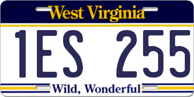 WV license plate 1ES255