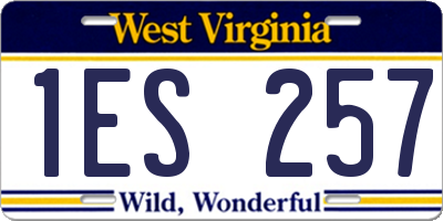 WV license plate 1ES257