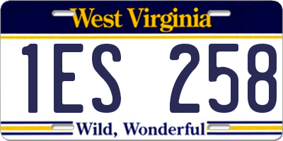 WV license plate 1ES258