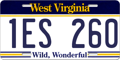 WV license plate 1ES260