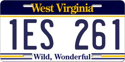 WV license plate 1ES261