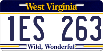 WV license plate 1ES263