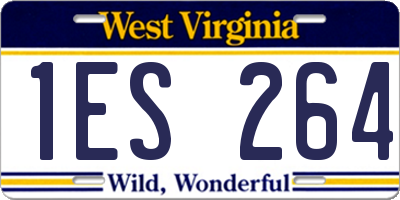 WV license plate 1ES264