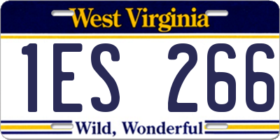 WV license plate 1ES266