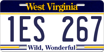WV license plate 1ES267