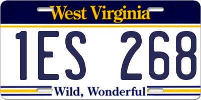WV license plate 1ES268