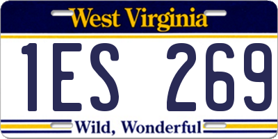 WV license plate 1ES269