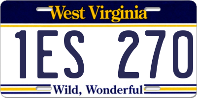 WV license plate 1ES270