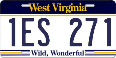 WV license plate 1ES271
