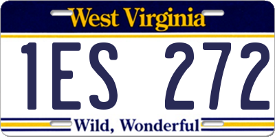 WV license plate 1ES272