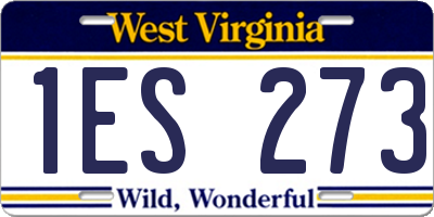 WV license plate 1ES273