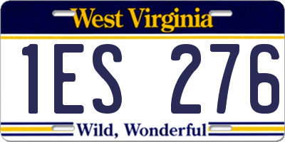 WV license plate 1ES276