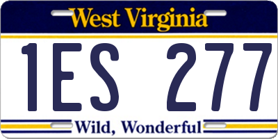 WV license plate 1ES277