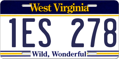 WV license plate 1ES278