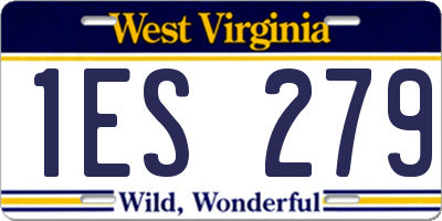 WV license plate 1ES279
