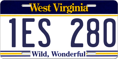 WV license plate 1ES280