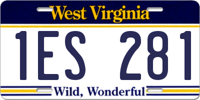 WV license plate 1ES281