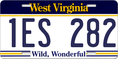 WV license plate 1ES282