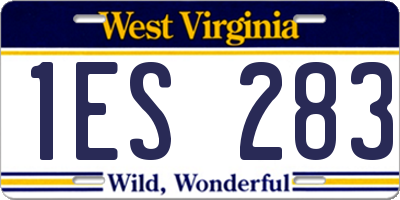 WV license plate 1ES283