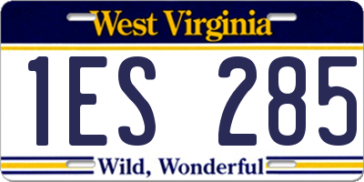 WV license plate 1ES285